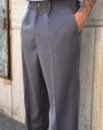 Pantalone Elegante Fondo Largo Grigio