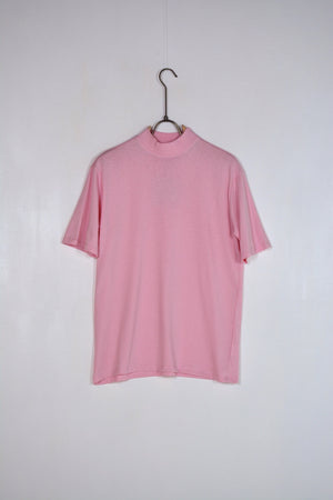 T-shirt colletto basic rosa