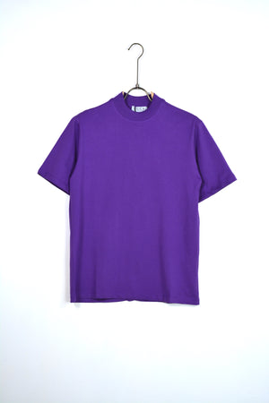 T-shirt colletto basic viola